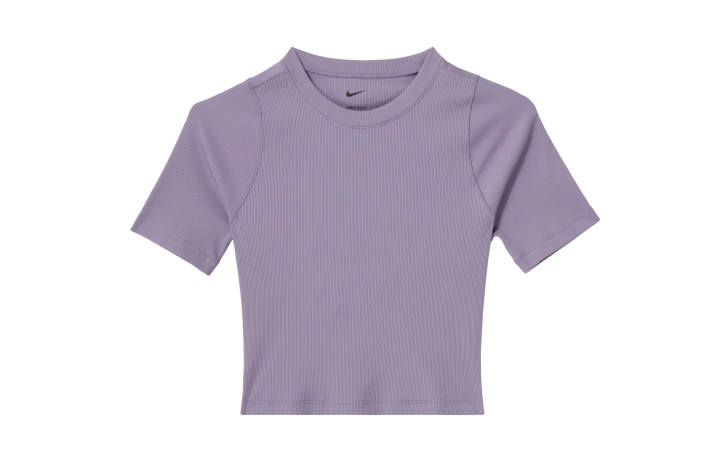 Nike Nike Zenvy Dri-FIT Women's Ribbed Short Sleeve Cropped Top 'Dark Purple'