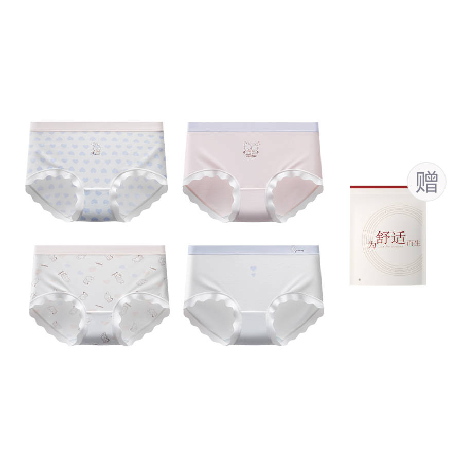 HONGDOUJUJIA Underpants Women's Shopping Bag 4 Pack