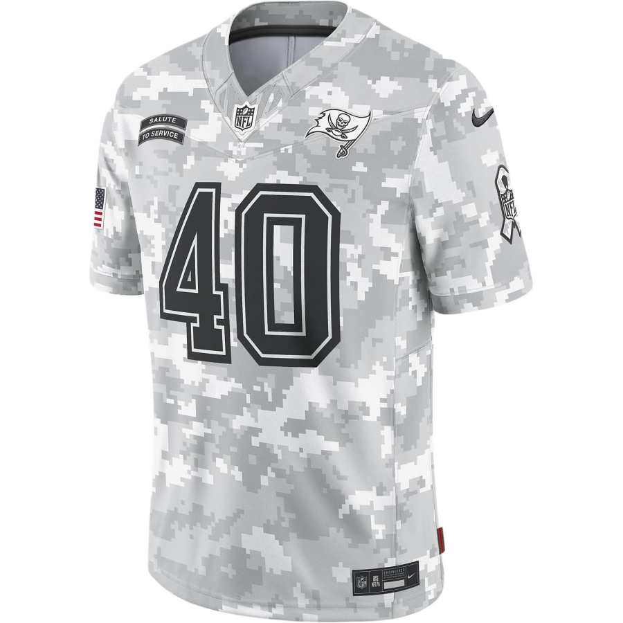 Nike Nike Dri FitNFL Mike Alstott Tampa Bay Buccaneers Salute To Service Rugby Jersey Men's White