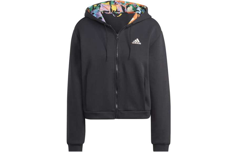 Adidas Adidas Graphic Full Zip Hoodie Jackets & Coats Women's Black
