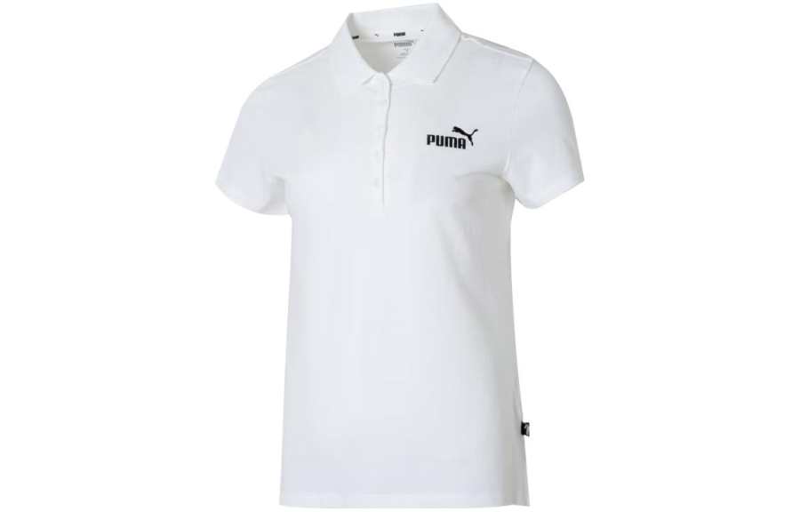 PUMA Polo Shirts Women's White Polo Collar Moderate Straight Fit
