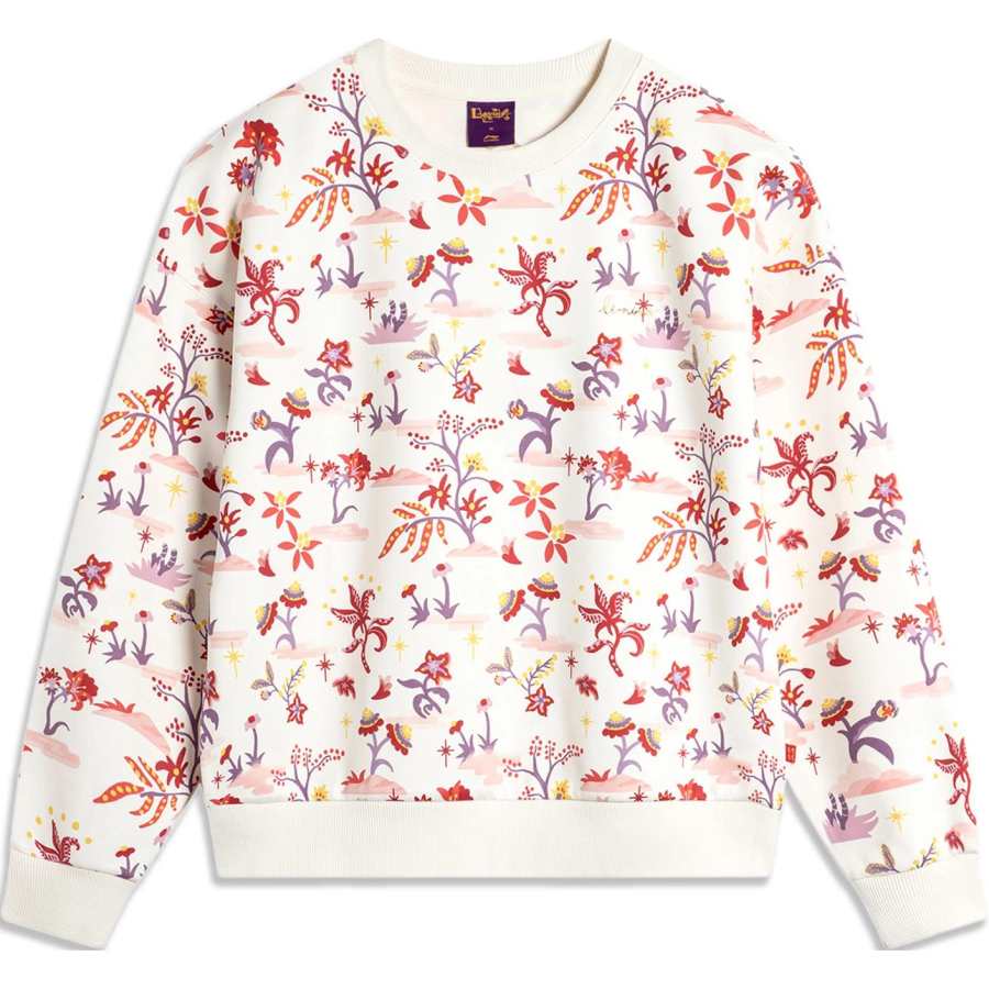 Li-Ning Li Ning Rijin Doujin Collection Sweatshirt Women's Ecru All Over Print