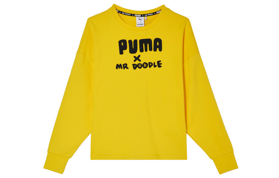 PUMA X Mr Doodle Sweatshirts Women's Yellow Crew Neck Moderate Other