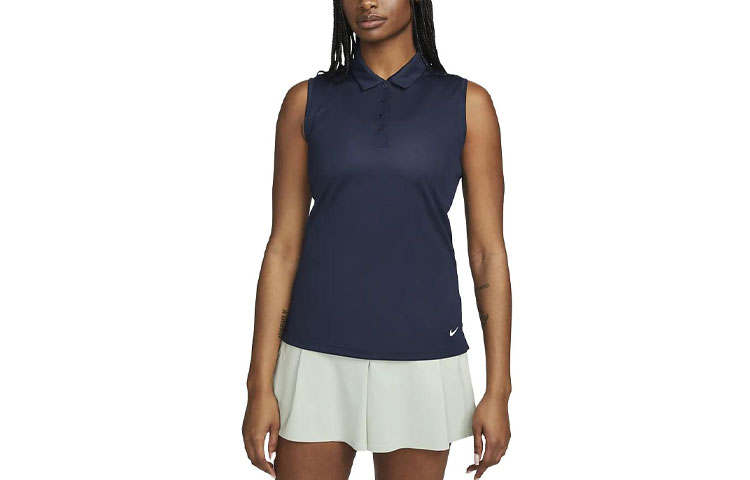 Nike Nike Polo Shirts Women's Navy Blue Polo Collar Moderate Straight Fit