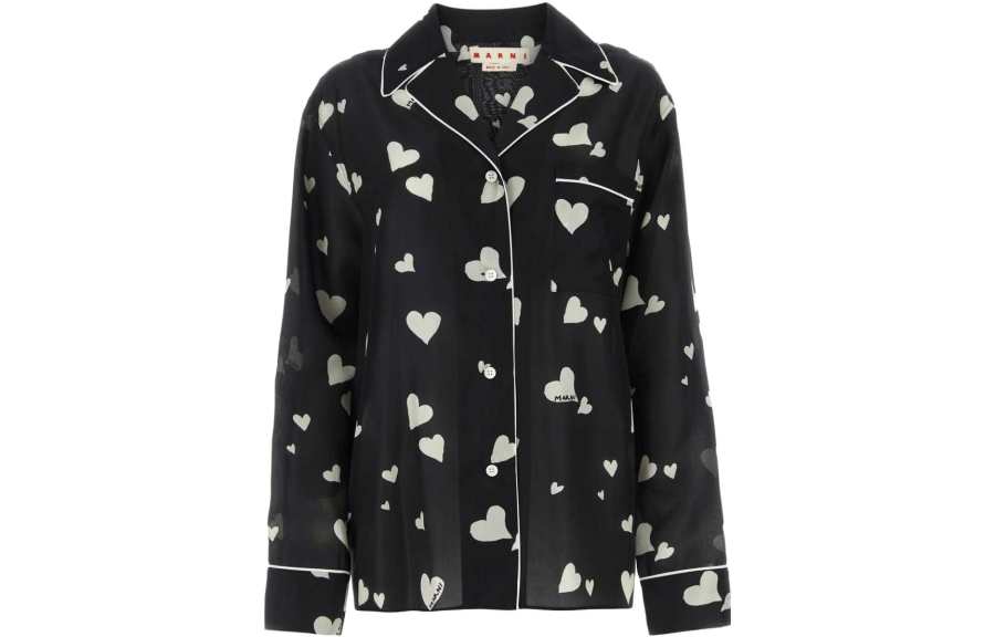 MARNI Shirts Women's Black Lapel Moderate Shirt