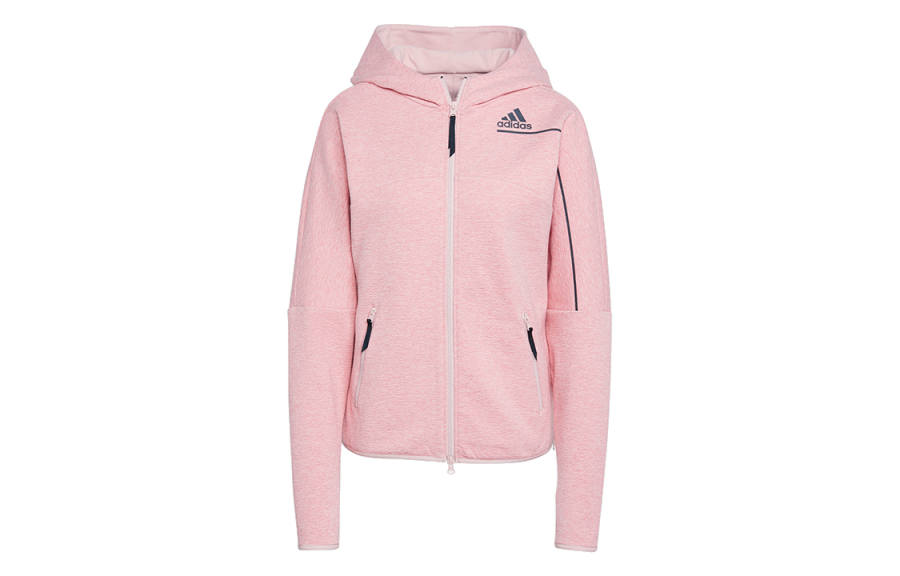 Adidas Adidas Zne Fz W Winter Solid Color Fleece Lined Thermal Hooded Jacket Women's Vibrant Pink