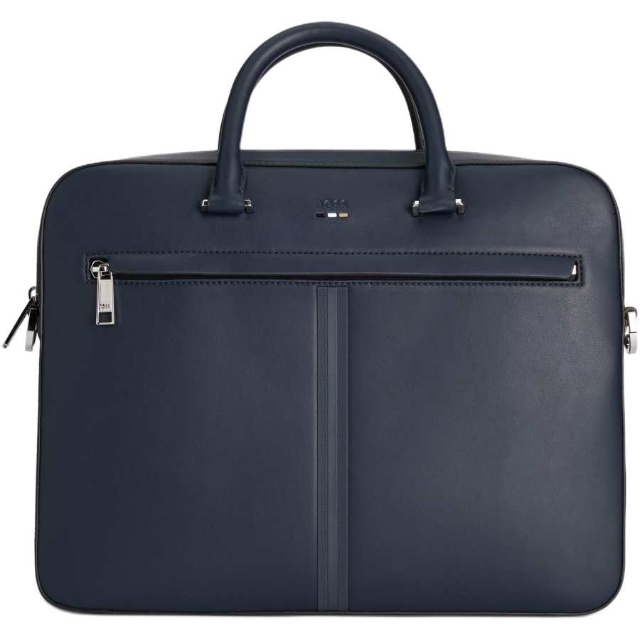 HUGO BOSS Artificial Leather Handbag Briefcase Unisex Dark Blue