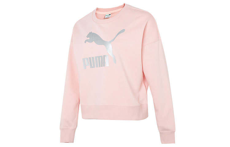 PUMA CLASSICS Sweatshirts Women's Pink Crew Neck Moderate Regular