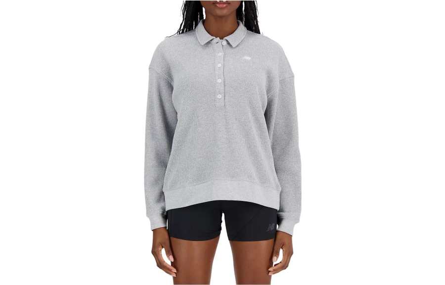 New Balance New Balance Polo Shirts Women's Gray Polo Collar Moderate Straight Fit