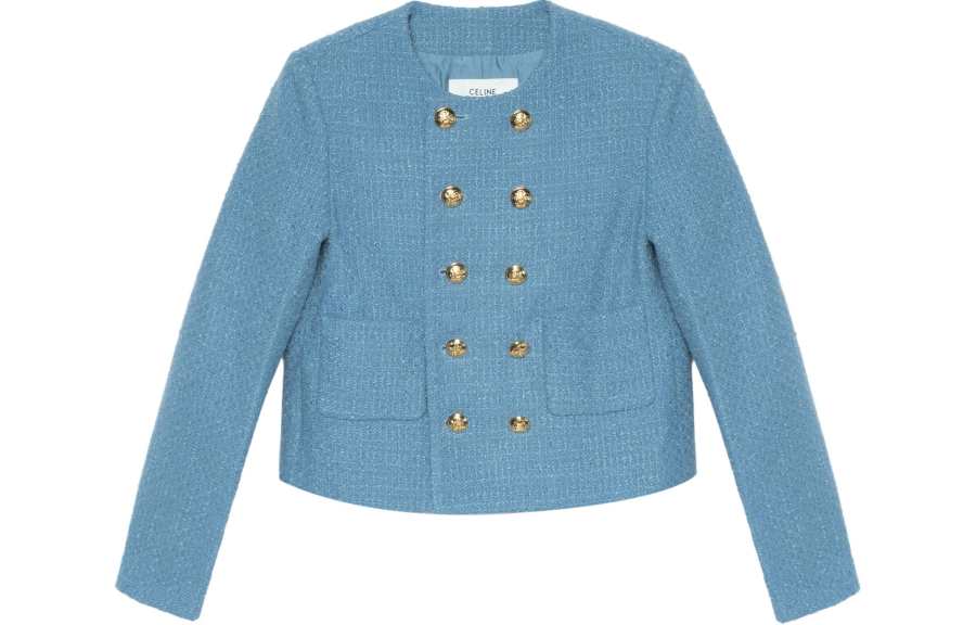 CELINE CELINE Jackets Women's Sky Blue Crew Neck Moderate