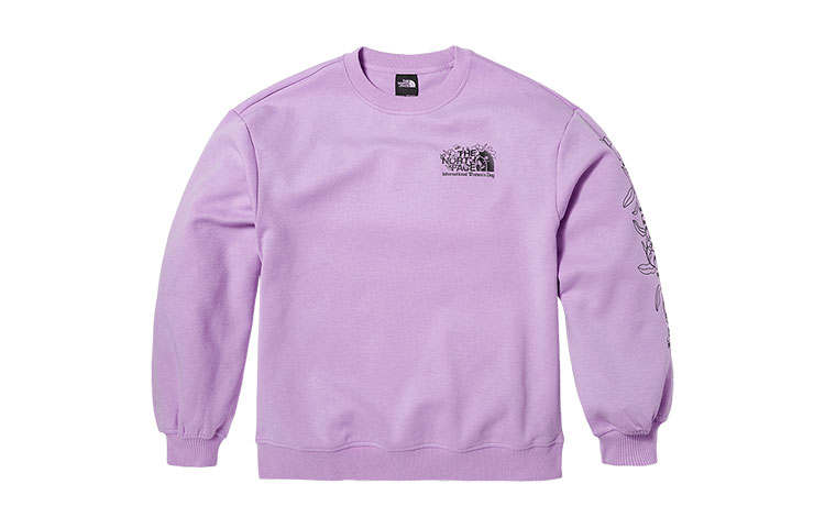 THE NORTH FACE Sweatshirts Women's Purple Crew Neck Moderate Regular