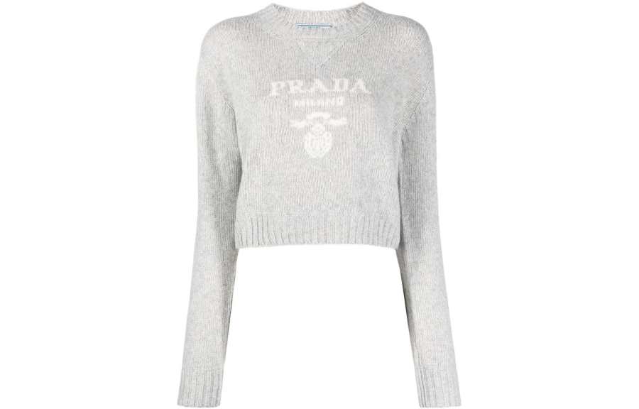 PRADA logo-intarsia cashmere jumper