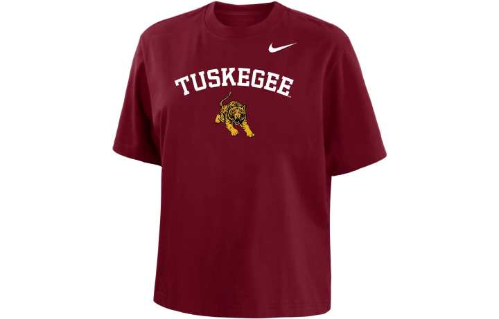 Nike Nike T Shirts Women's Dark Red Crew Neck Moderate Straight Fit