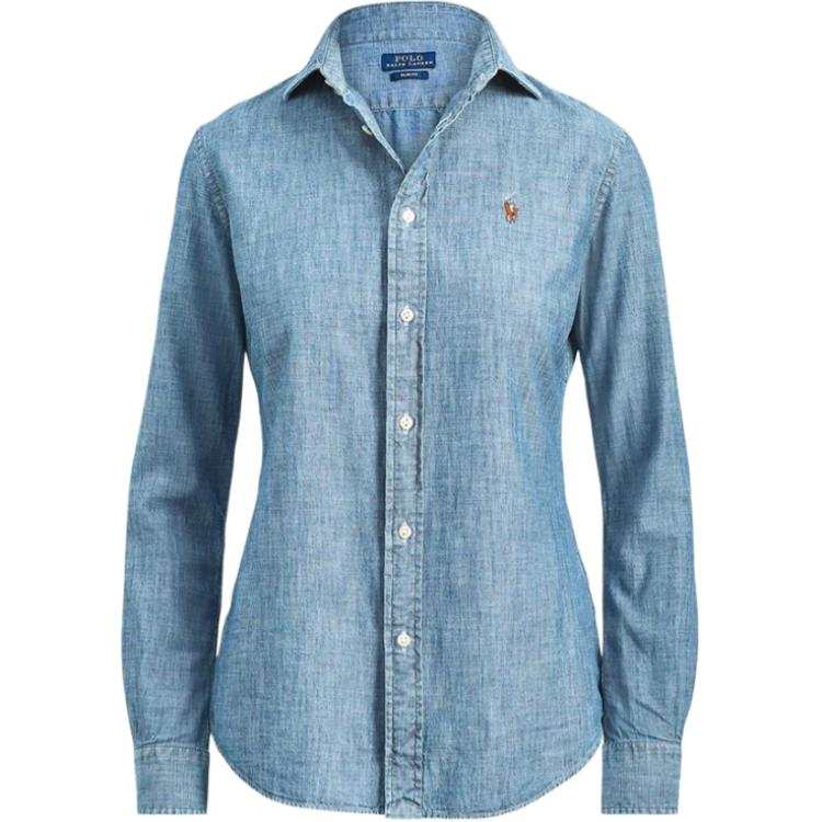 Polo Ralph Lauren SS23 Shirt Slim Fit Women's Marine Blue