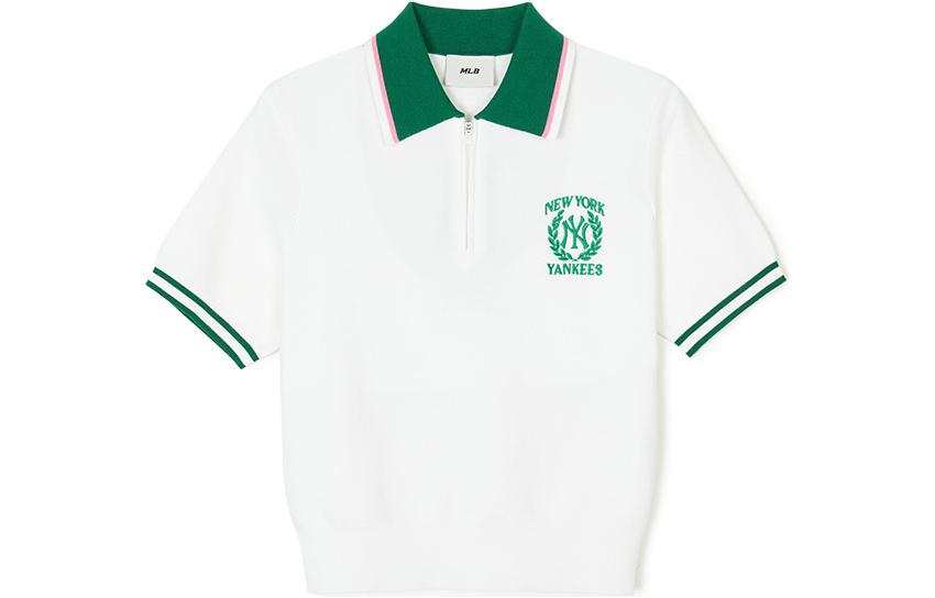 MLB Preppy Style Collection New York Yankees Polo Shirt Women's Ivory