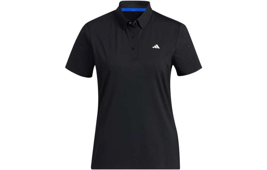 Adidas Adidas Polo Shirts Women's Black Polo Collar Moderate Straight Fit