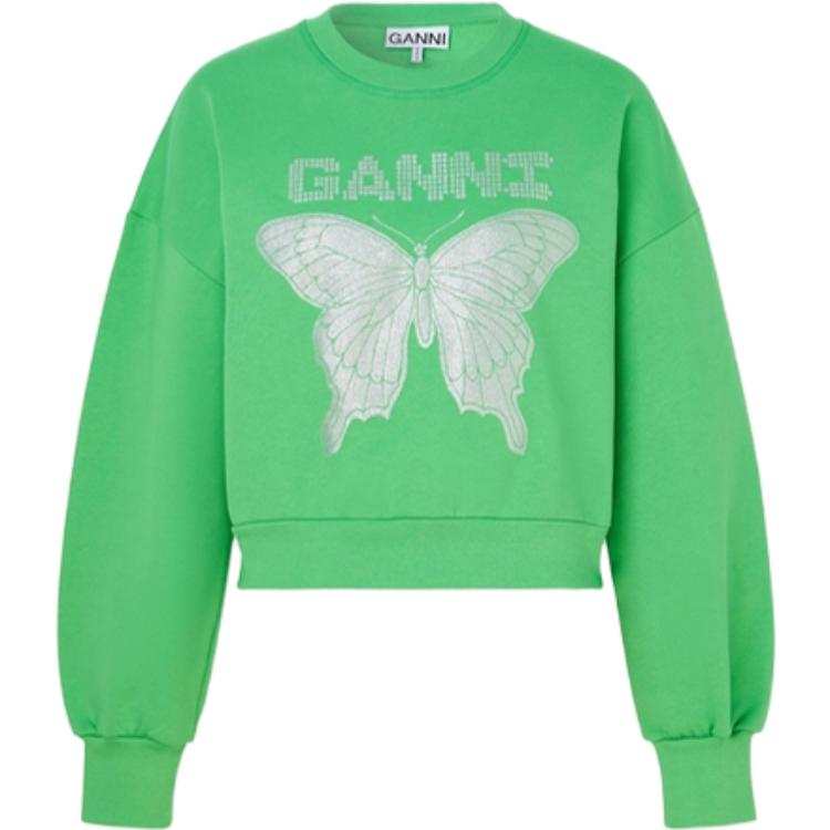 GANNI Sweatshirts Women's Green Crew Neck Moderate Other