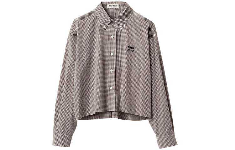 MIU MIU MIU MIU Checked Button-Up Shirt