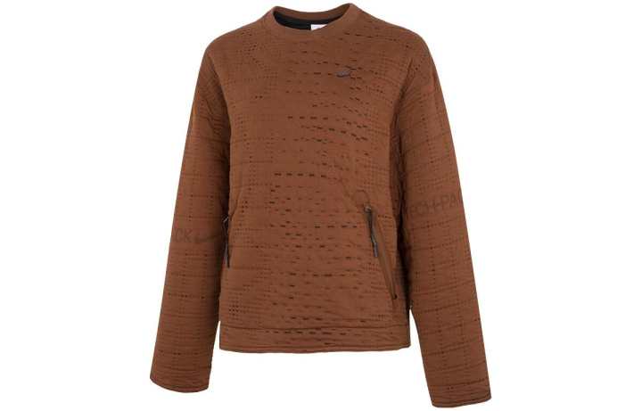 Nike Nike THERMA FIT ADV Sweatshirts Women's Brown Crew Neck Moderate Regular