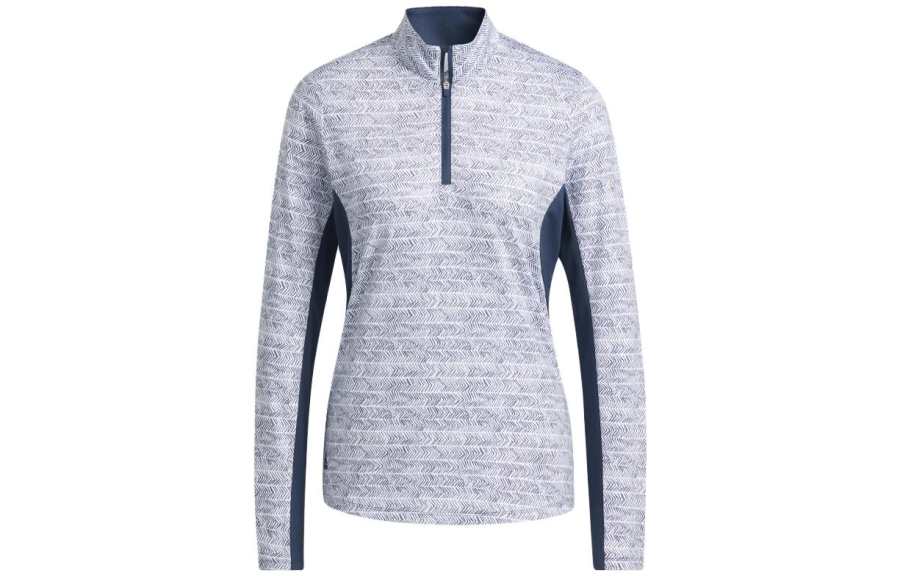 Adidas Adidas Polo Shirts Women's Marine Blue Stand Collar Moderate Straight Fit
