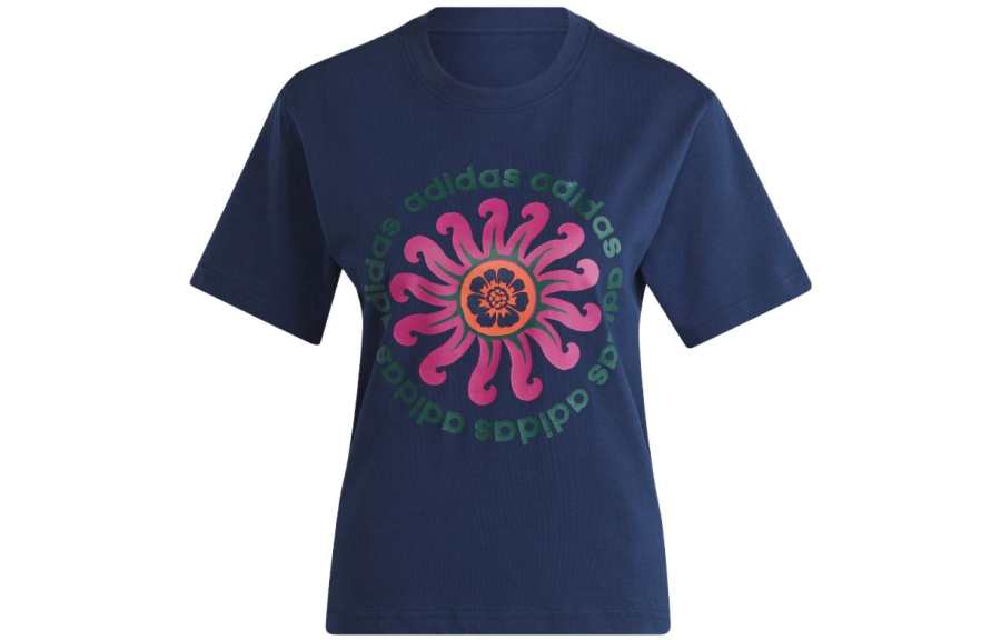 Adidas Adidas FARM Rio T Shirts Women's Midnight Indigo Crew Neck Moderate Straight Fit