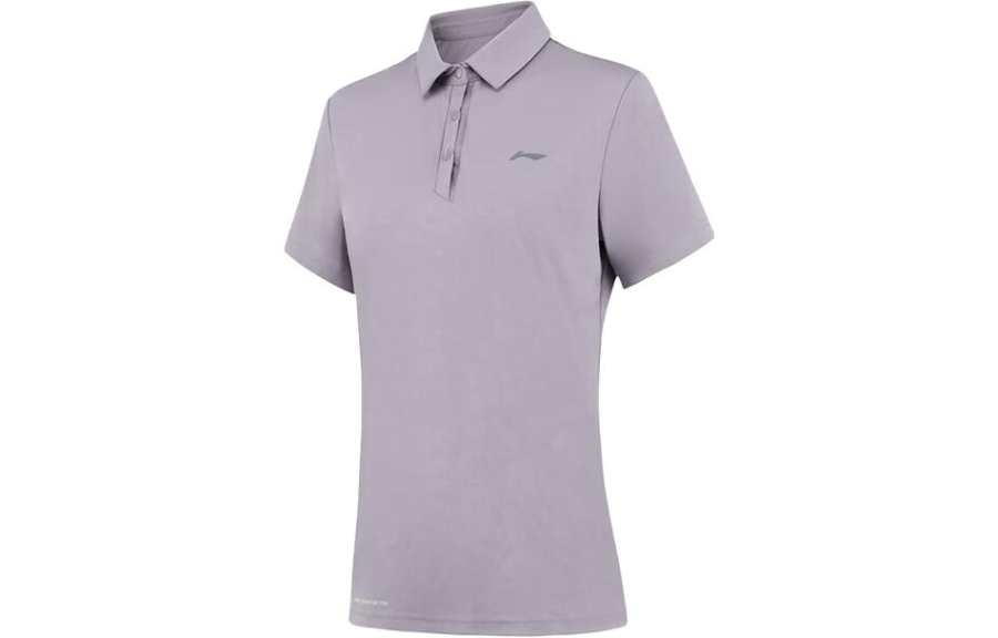 Li-Ning Li Ning Polo Shirts Women's Purple Polo Collar Moderate Straight Fit