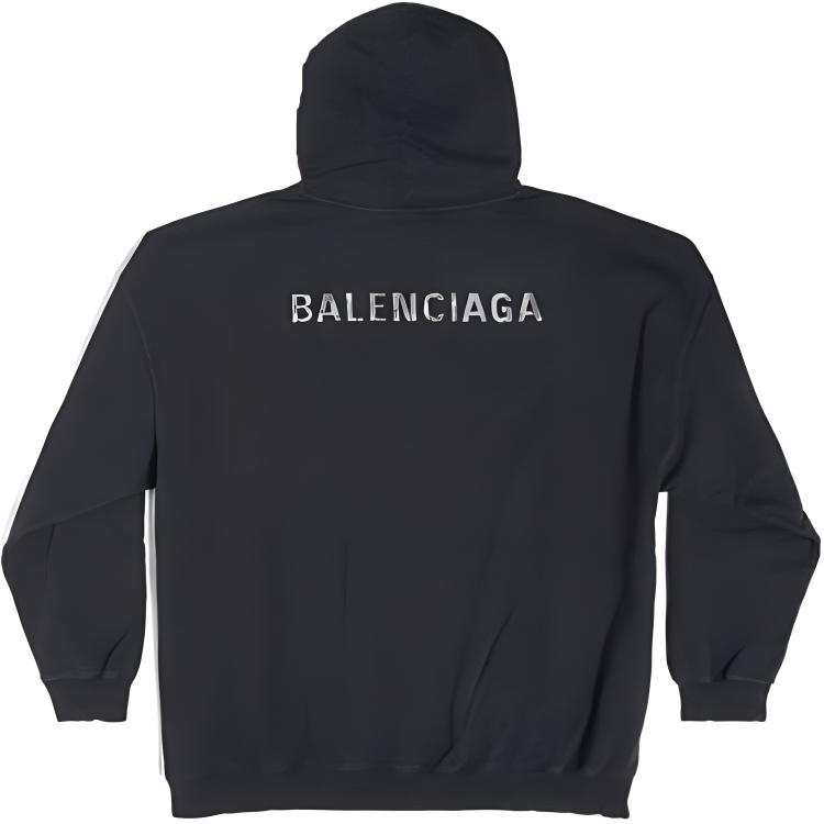 Balenciaga Logo Rhinestones Embellished Oversized Hoodie
