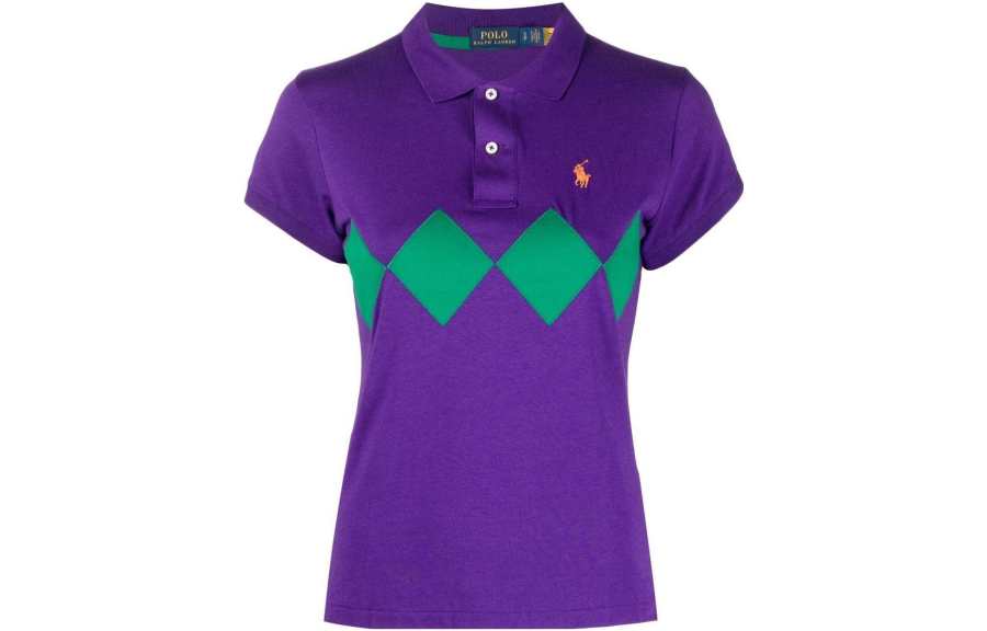 Polo Ralph Lauren Polo Shirts Women's Purple Polo Collar Moderate Straight Fit