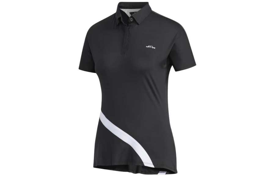 Adidas Adidas T Shirts Women's Black Lapel Moderate Straight Fit