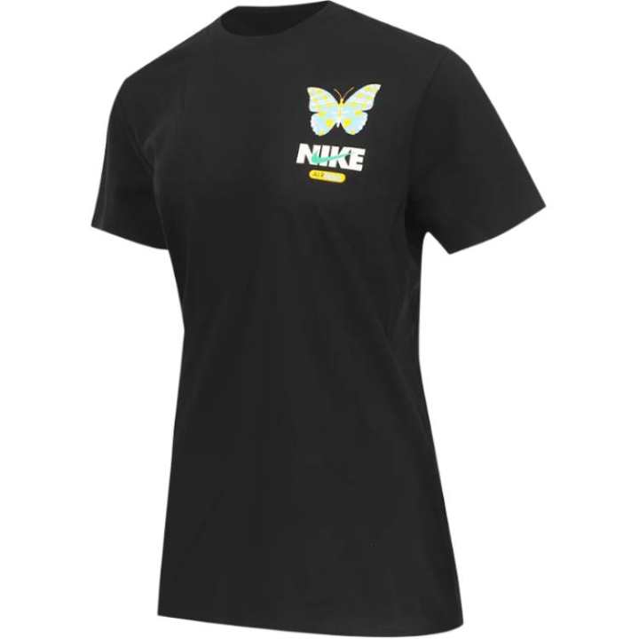 Nike Nike T Shirts Women's Black Crew Neck Moderate Straight Fit