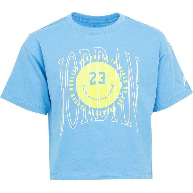 Jordan Jordan T Shirts Women's Dark Sky Blue Crew Neck Moderate Straight Fit