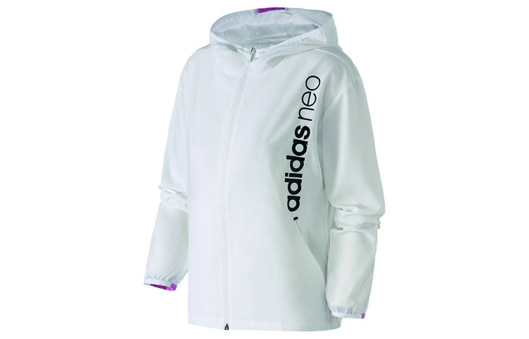 Adidas Neo Jackets Women's White/Blessing Light Purple Hooded Moderate Other