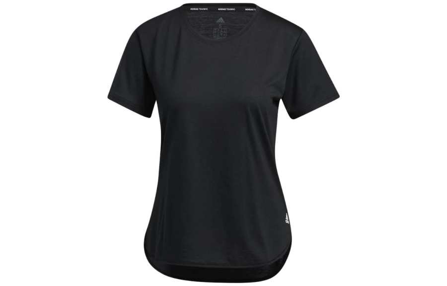 Adidas Adidas T Shirts Women's Black Crew Neck Moderate Straight Fit
