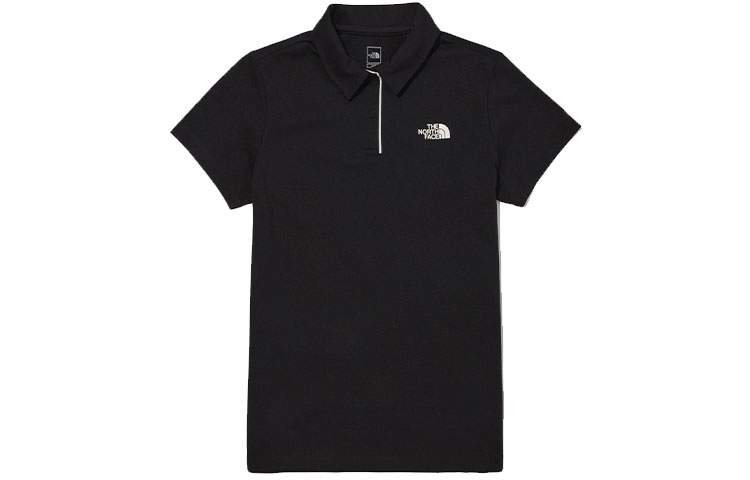 THE NORTH FACE Polo Shirts Women's Black Polo Collar Moderate Straight Fit