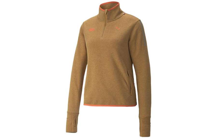PUMA Sweatshirts Women's Earth Yellow Half Turtleneck Moderate Regular