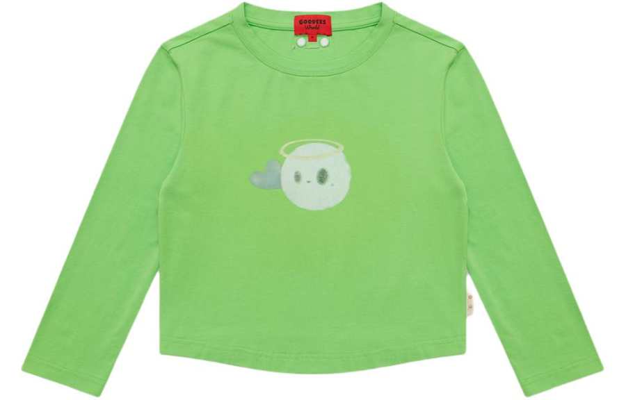 GOOD BAI GOODEES T Shirts Women's Green Crew Neck Moderate Other