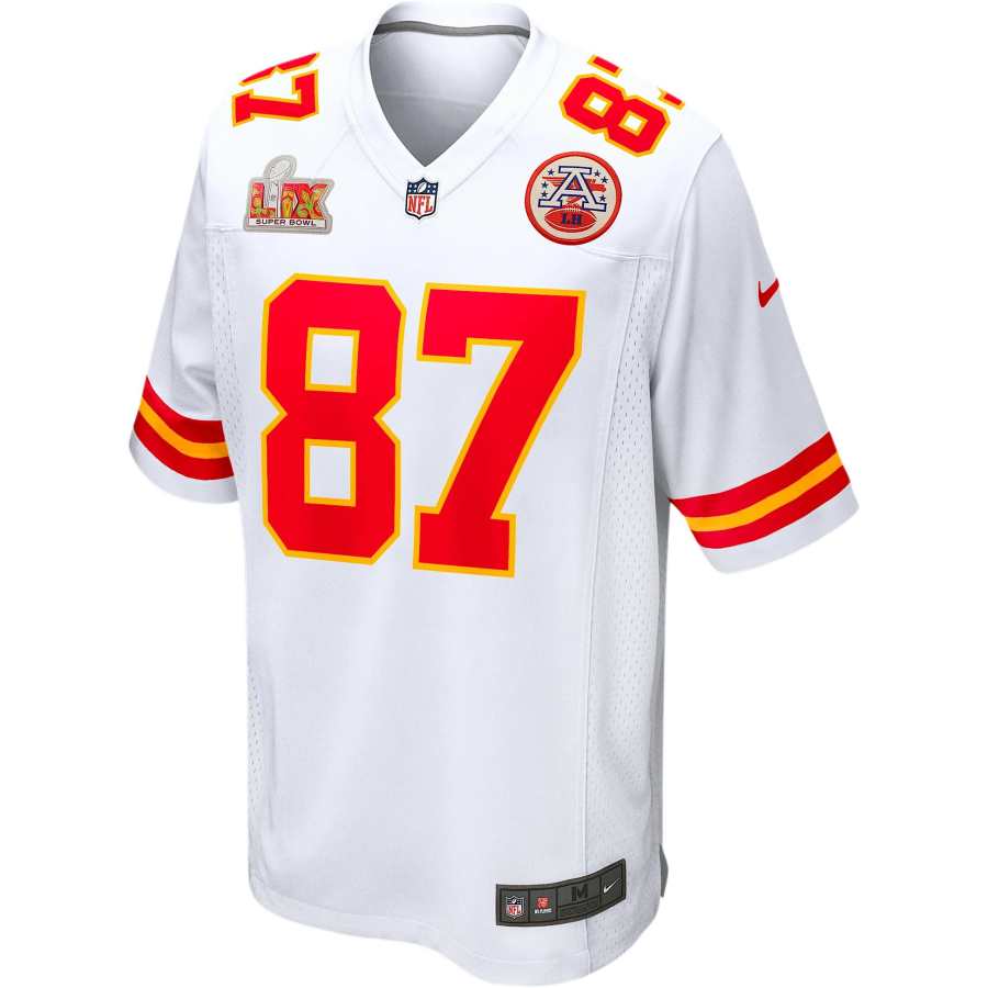 Nike Nike NFL SS25 Travis Kelce Kansas City Chiefs Super Bowl LIX Game Rugby Jersey Men's White