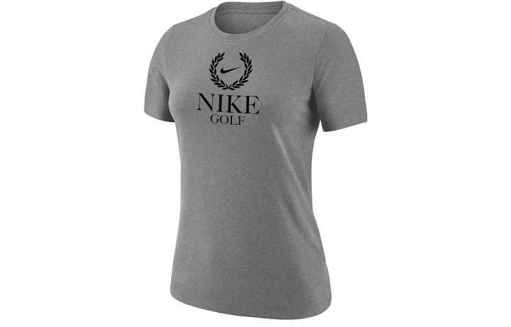 Nike Nike T Shirts Women's Gray Crew Neck Moderate Straight Fit