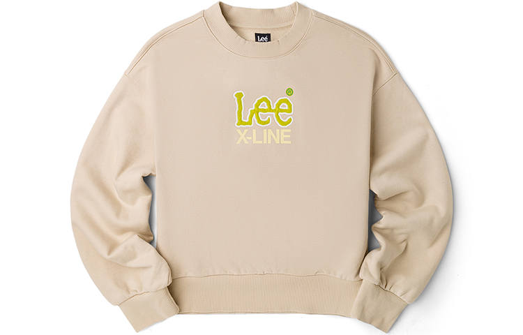 Lee Sweatshirts Women's Beige Crew Neck Moderate Regular