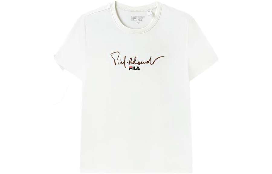 FILA Drop Shoulder Sleeve T Shirt Women's Cloud White
