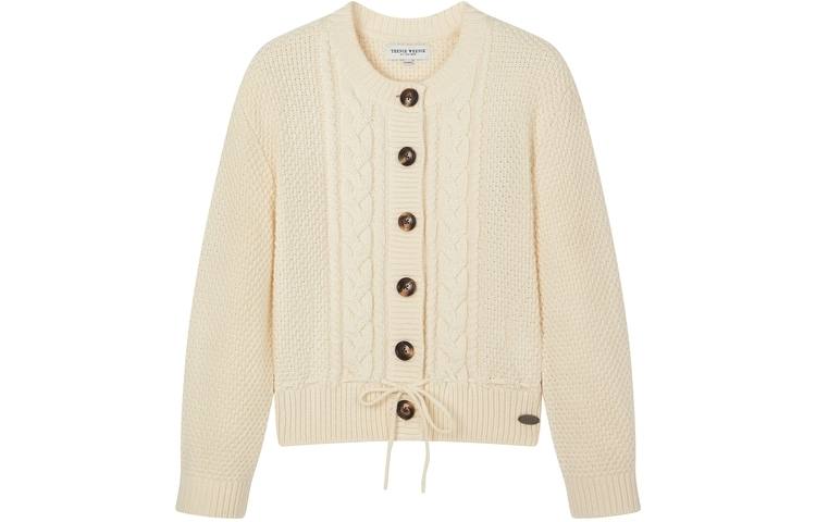Teenie Weenie Knitwear Women's Crew Neck Thickened Cardigan