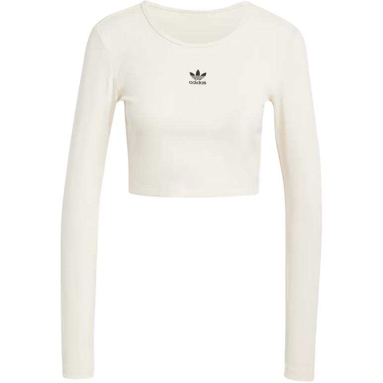 Adidas Originals Adidas Essentials Ribbed Crop Long Sleeve Tee