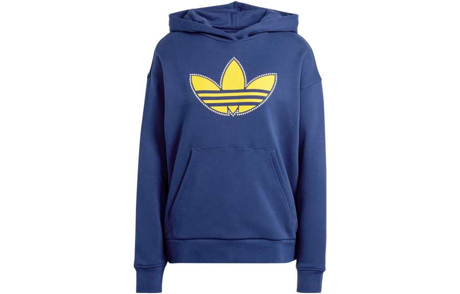 Adidas Originals Trefoil Sweatshirts Women's Dark Blue Hooded Moderate Regular