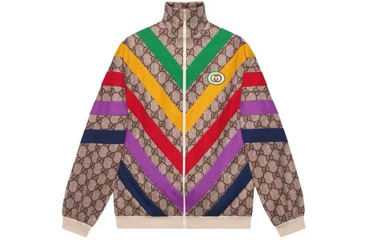 GUCCI Gg Supreme Print Jacket 'Beige/Ebony'