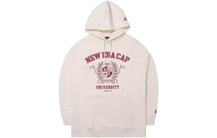 New Era Sweatshirts Women's Ivory White Hooded Moderate Regular