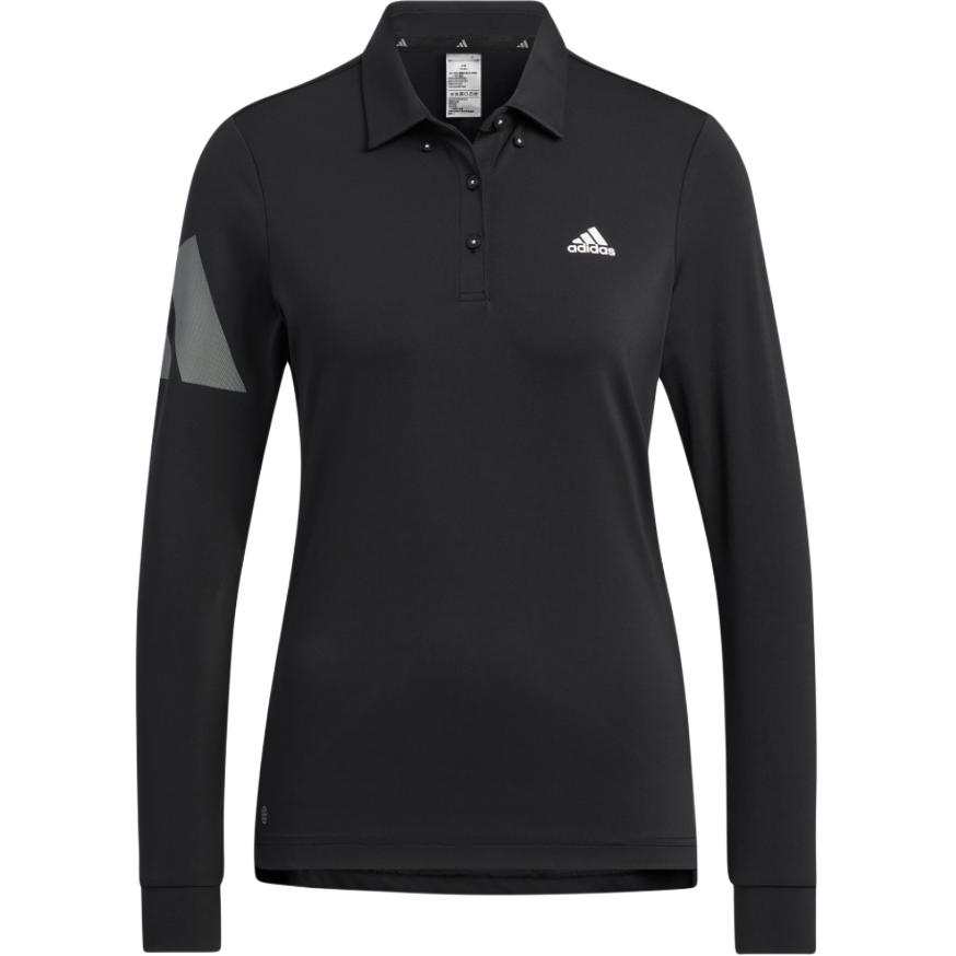 Adidas Adidas Polo Shirts Women's Black Polo Collar Moderate Straight Fit