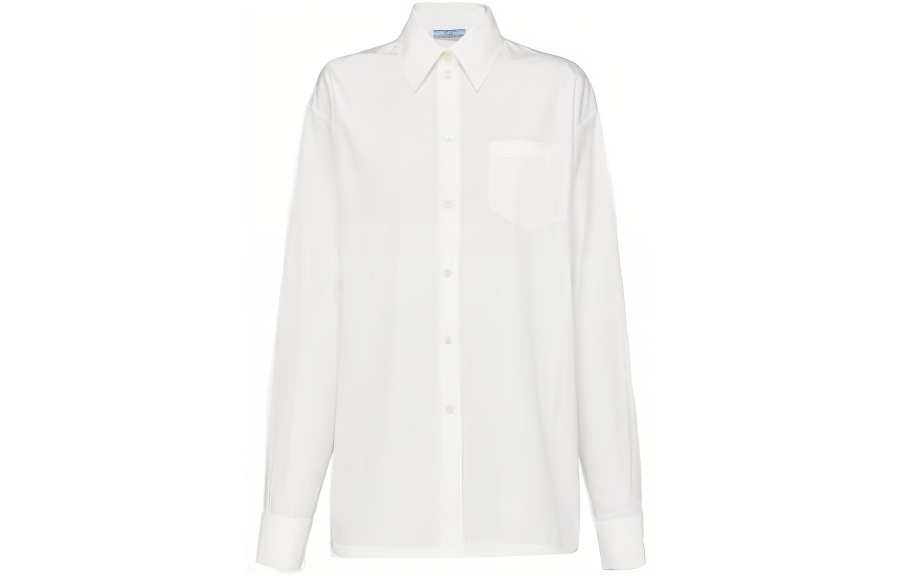 PRADA 【Previous Season】triangle-logo poplin shirt