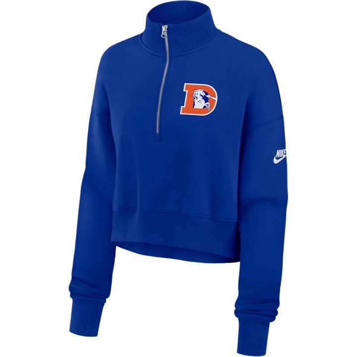 Nike Nike Denver Broncos Rewind Phoenix Women's Nike Nfl Cropped 1/4 Zip Crew