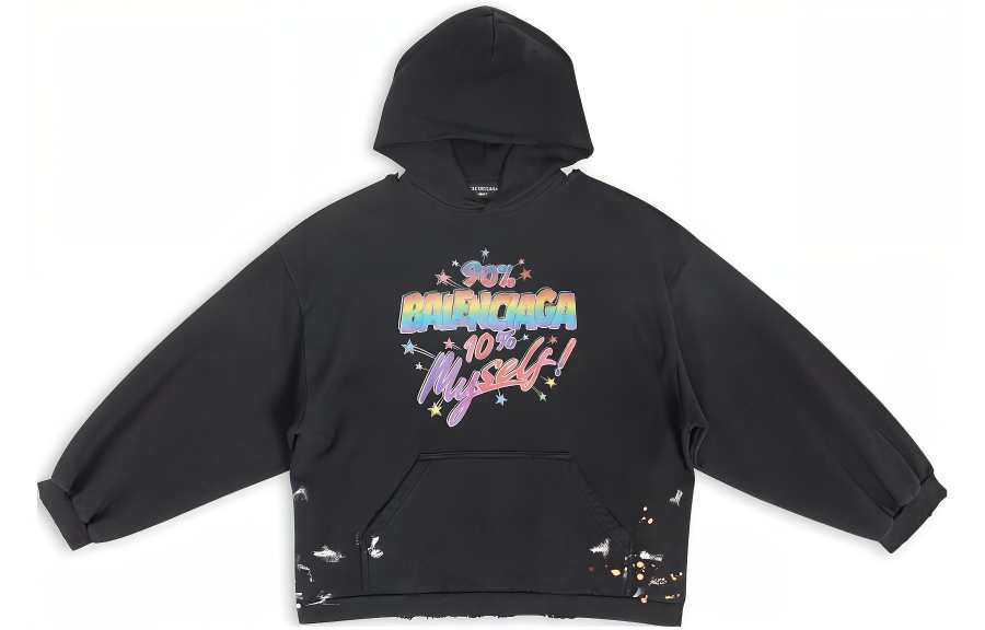 Balenciaga Women's 90/10 Small Fit Hoodie Black/Multi