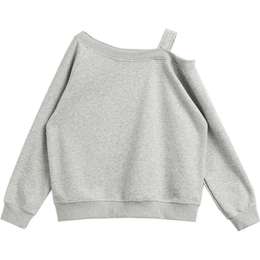 EVPGB EVPGB Sweatshirts Women's Gray Asymmetrical Collar Moderate Regular